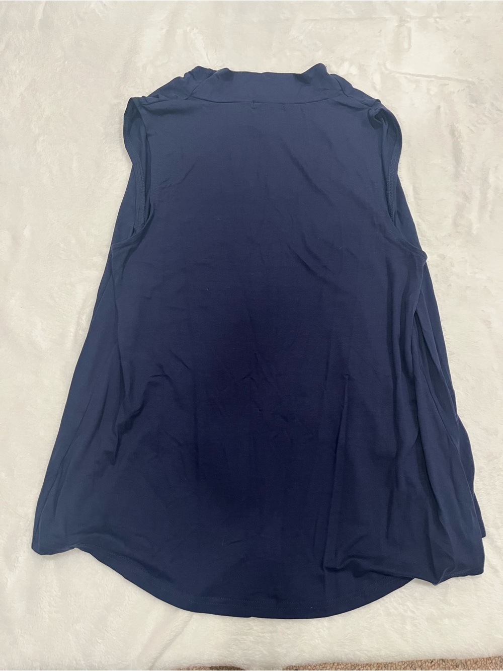 NWT EXCHIC Navy Blue Sleeveless Open Front Cardigan Vest - Size S - Picture 2 of 6
